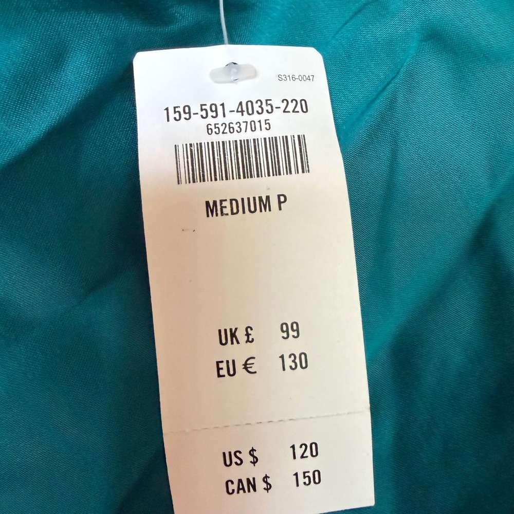 Abercrombie & Fitch Satin Slip Dress Teal Bias Cut Women Medium Petite NWT - Picture 8 of 8